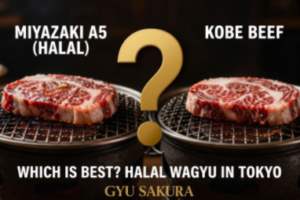 miyazaki a5 vs kobe beef halal - Gyu Sakura Tokyo halal restaurant