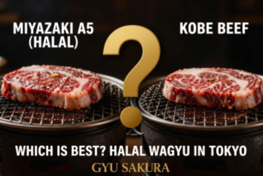 miyazaki a5 vs kobe beef halal - Gyu Sakura Tokyo halal restaurant